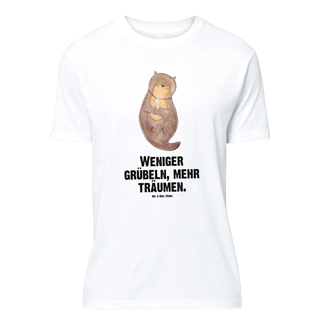 T-Shirt Standard Otter mit Muschelmedaillon T-Shirt, Shirt, Tshirt, Lustiges T-Shirt, T-Shirt mit Spruch, Party, Junggesellenabschied, Jubiläum, Geburstag, Herrn, Damen, Männer, Frauen, Schlafshirt, Nachthemd, Sprüche, Otter, Fischotter, Seeotter, Otterliebe, grübeln, träumen, Motivation, Tagträumen, Büro