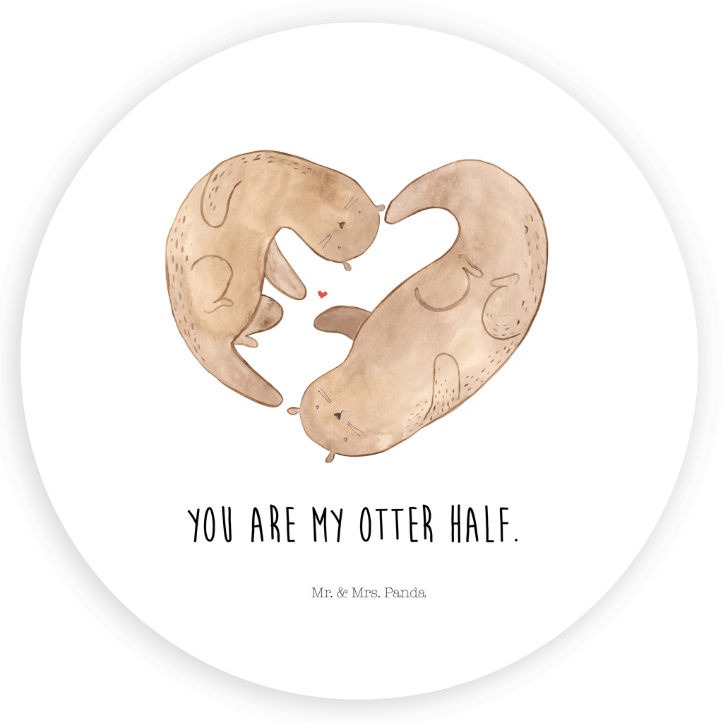 Rund Aufkleber Otter Herz Sticker, Aufkleber, Etikett, Otter, Fischotter, Seeotter, Liebe, Herz, Liebesbeweis, Liebesgeschenk, Bessere Hälfte, Love you, Jahrestag, Hochzeitstag, Verlobung, gemeinsames Leben