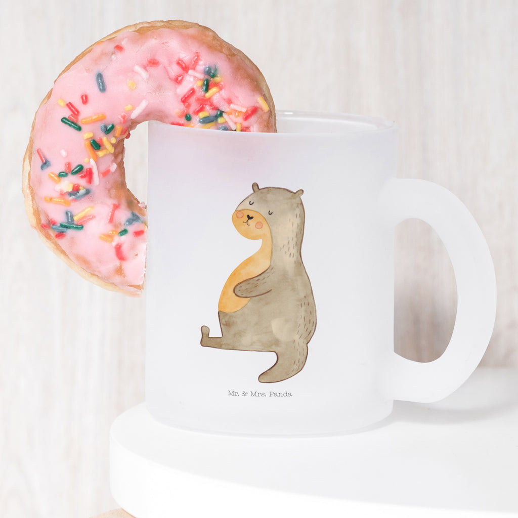 Teetasse Otter Bauch Teetasse, Teeglas, Teebecher, Tasse mit Henkel, Tasse, Glas Teetasse, Teetasse aus Glas, Otter, Fischotter, Seeotter, Otter Seeotter See Otter