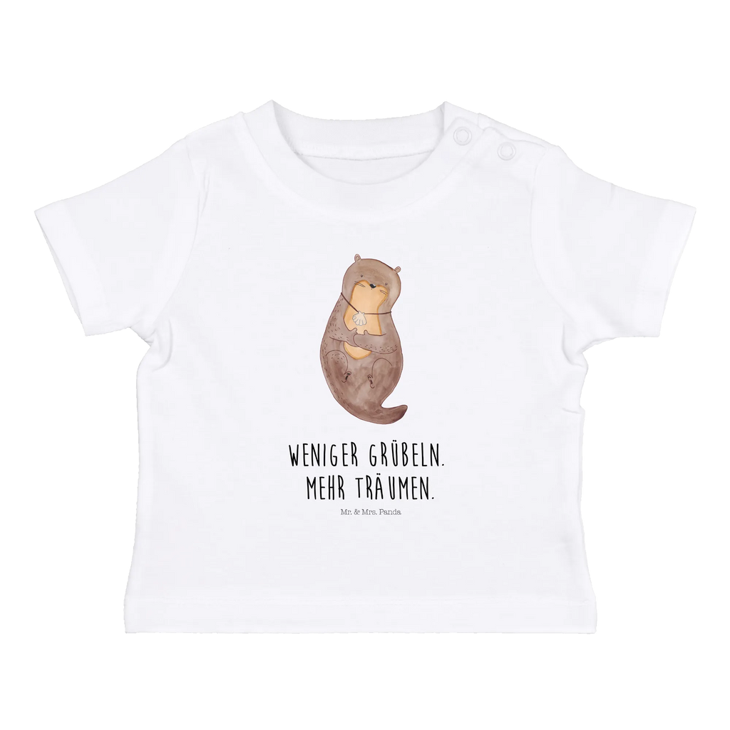 Organic Baby Shirt Otter Muschel Baby T-Shirt, Jungen Baby T-Shirt, Mädchen Baby T-Shirt, Shirt, Otter, Fischotter, Seeotter, Otterliebe, grübeln, träumen, Motivation, Tagträumen, Büro