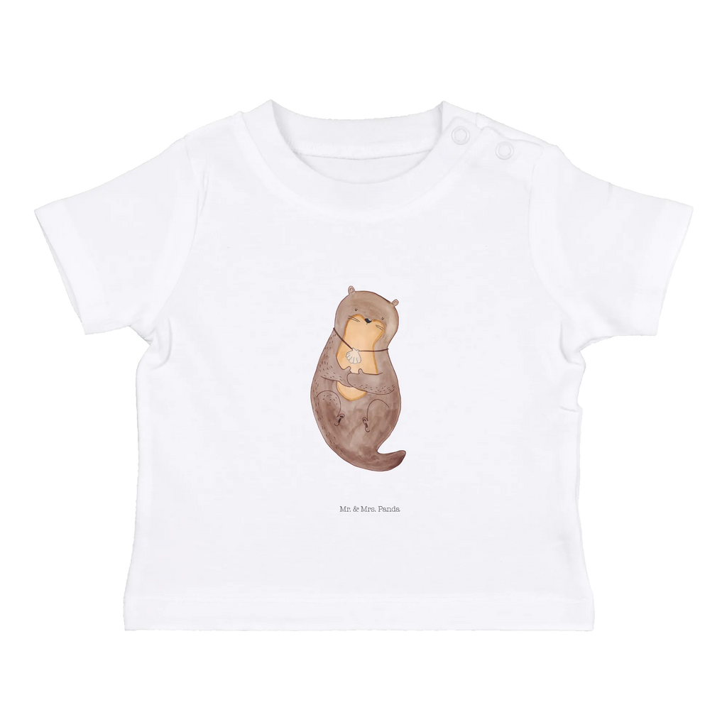 Organic Baby Shirt Otter Muschel Baby T-Shirt, Jungen Baby T-Shirt, Mädchen Baby T-Shirt, Shirt, Otter, Fischotter, Seeotter, Otterliebe, grübeln, träumen, Motivation, Tagträumen, Büro