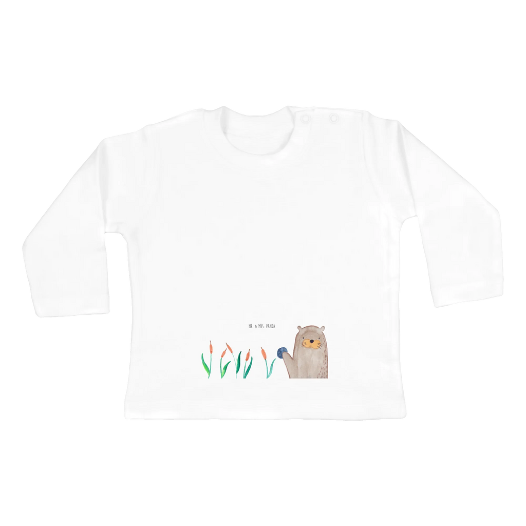 Baby Longsleeve Otter mit Stein Mädchen, Jungen, Baby, Langarm, Bio, Kleidung, Otter, Fischotter, Seeotter, Otter Seeotter See Otter