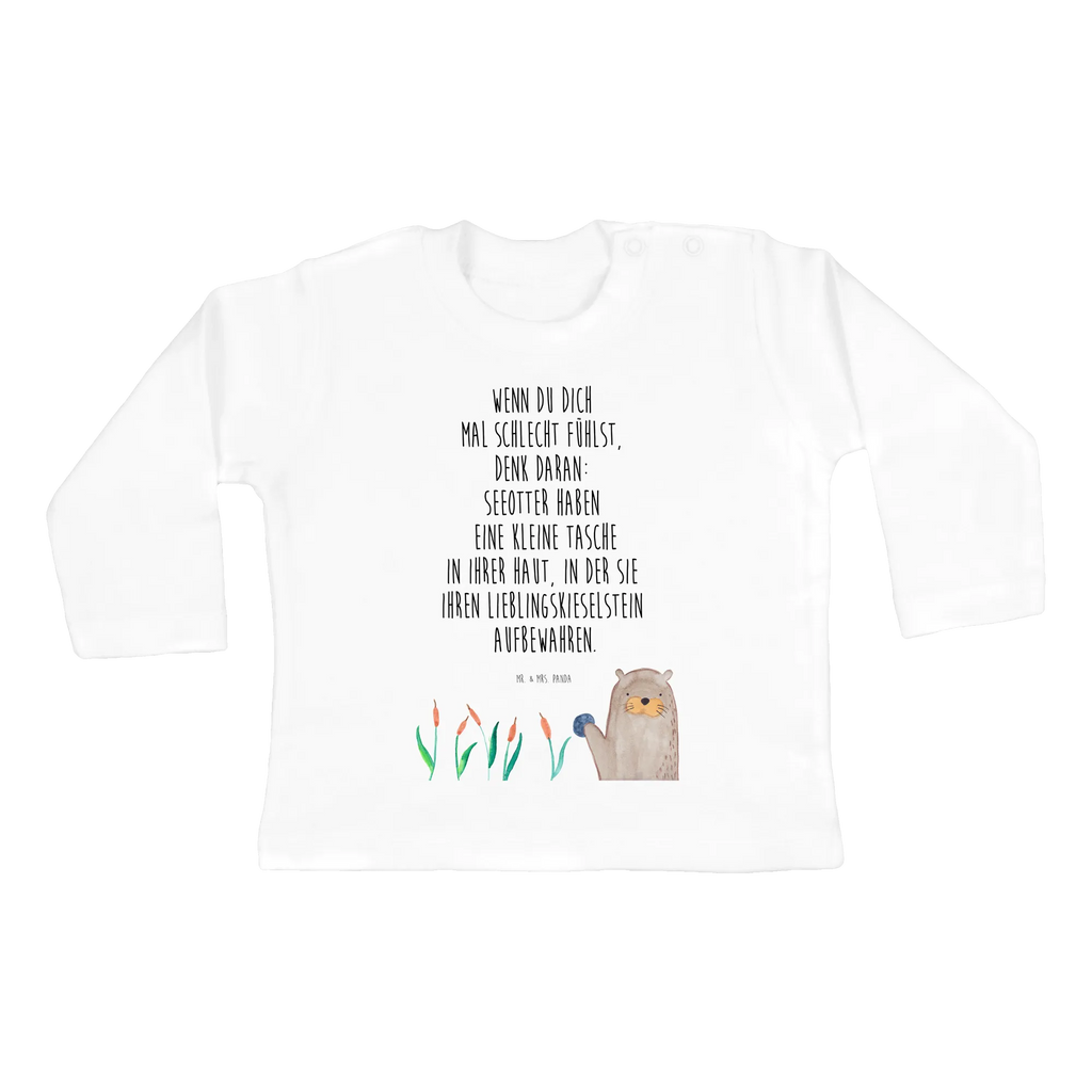 Baby Longsleeve Otter mit Stein Mädchen, Jungen, Baby, Langarm, Bio, Kleidung, Otter, Fischotter, Seeotter, Otter Seeotter See Otter