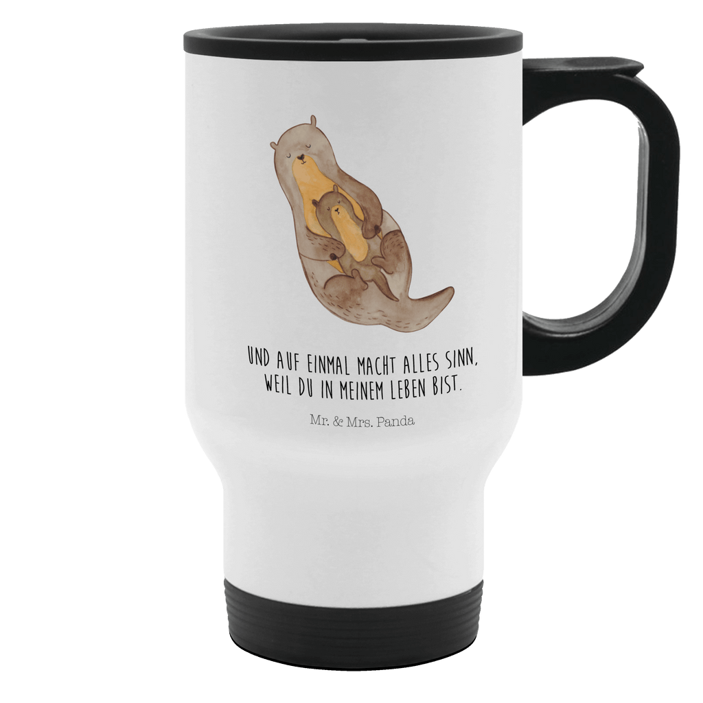 Thermobecher Otter mit Kind Thermobecher, To Go Becher, Thermotasse, Kaffeebecher, Isolierbecher, Thermobecher To Go, Warmhaltetasse, Edelstahlbecher, Reisebecher, Tasse mit Deckel, Thermobecher für 400 ml, Kaffeetasse zum Mitnehmen, Tasse zum Mitnehmen, Spülmaschinenfest, Otter, Fischotter, Seeotter, Otter Seeotter See Otter