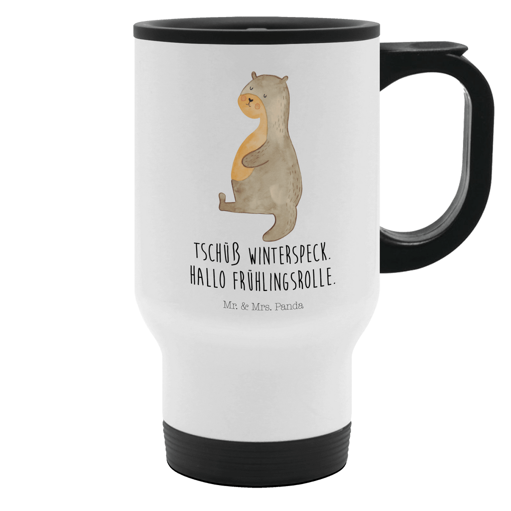 Thermobecher Otter Bauch Thermobecher, To Go Becher, Thermotasse, Kaffeebecher, Isolierbecher, Thermobecher To Go, Warmhaltetasse, Edelstahlbecher, Reisebecher, Tasse mit Deckel, Thermobecher für 400 ml, Kaffeetasse zum Mitnehmen, Tasse zum Mitnehmen, Spülmaschinenfest, Otter, Fischotter, Seeotter, Otter Seeotter See Otter