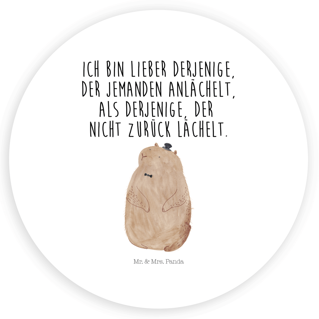 Rund Aufkleber Murmeltier Sticker, Aufkleber, Etikett, Tiermotive, Gute Laune, lustige Sprüche, Tiere, Murmeltier, Knigge, Fröhlichkeit, Freundlichkeit, Respekt, Anstand