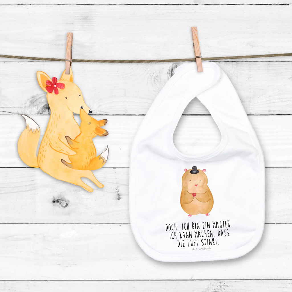 Organic Babylätzchen Hamster Hut Baby, Lätzchen, Spucktuch, Sabberlätzchen, Klettlätzchen, Babygeschenk, Baby Lätzchen, Geschenk für Geburt, Geschenk zur Geburt, Baby Spucktuch, Babyausstattung, Geschenkidee für Babyparty, Tiermotive, Gute Laune, lustige Sprüche, Tiere, Hamster, Hut, Magier, Zylinder, Zwerghamster, Zauberer