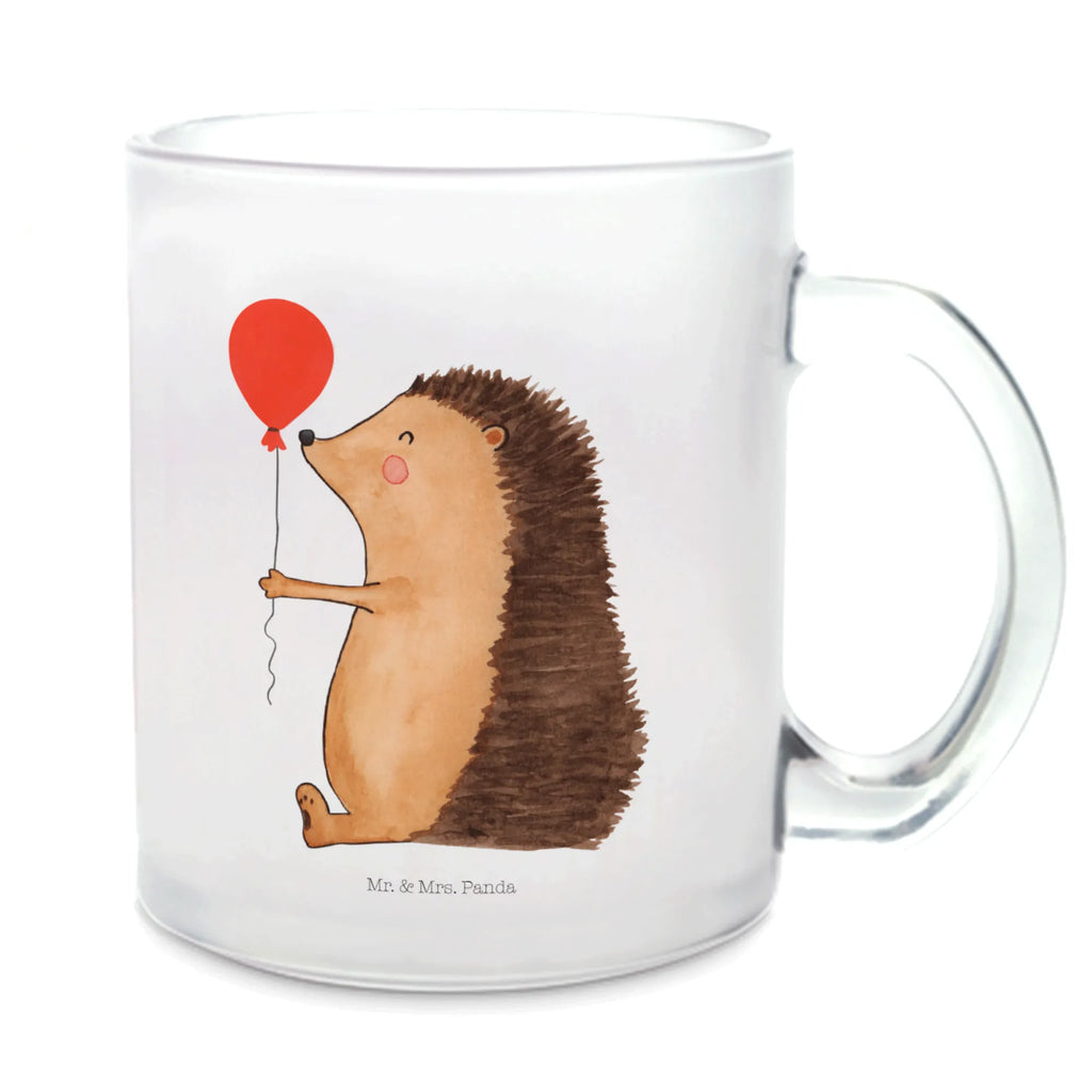 Teetasse Igel mit Luftballon Teetasse, Teeglas, Teebecher, Tasse mit Henkel, Tasse, Glas Teetasse, Teetasse aus Glas, Tiermotive, Gute Laune, lustige Sprüche, Tiere, Igel, Geburtstag, Herzlichen Glückwunsch, Glückwunsch, Geburtstagskind, Ballon, Happy Birthday