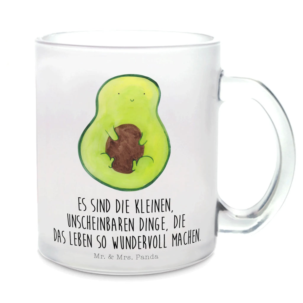 Teetasse Avocado mit Kern Teetasse, Teeglas, Teebecher, Tasse mit Henkel, Tasse, Glas Teetasse, Teetasse aus Glas, Avocado, Veggie, Vegan, Gesund, Avokado, Avocadokern, Kern, Pflanze, Spruch Leben