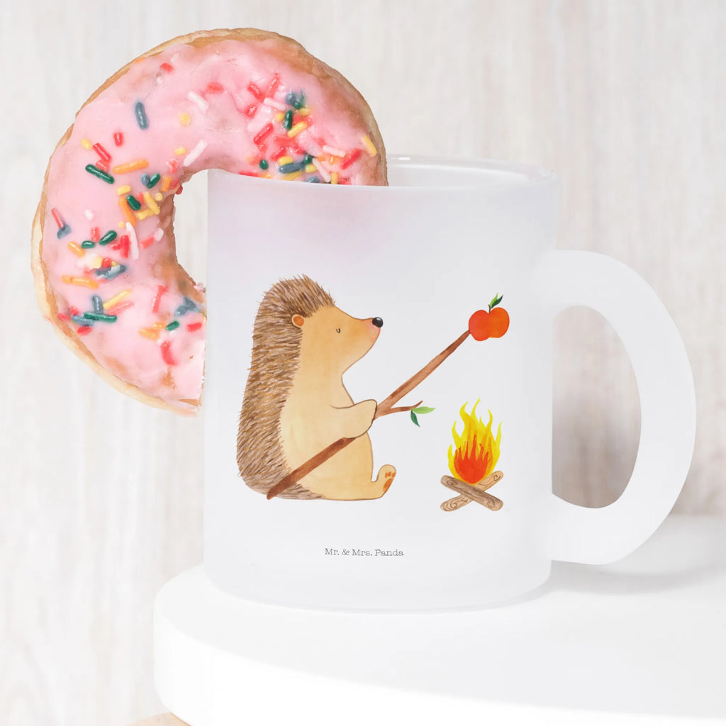 Teetasse Igel grillt Teetasse, Teeglas, Teebecher, Tasse mit Henkel, Tasse, Glas Teetasse, Teetasse aus Glas, Tiermotive, Gute Laune, lustige Sprüche, Tiere, Igel, Grillen, Ziele, Motivation, arbeitslos, Sinn des Lebens, Spruch