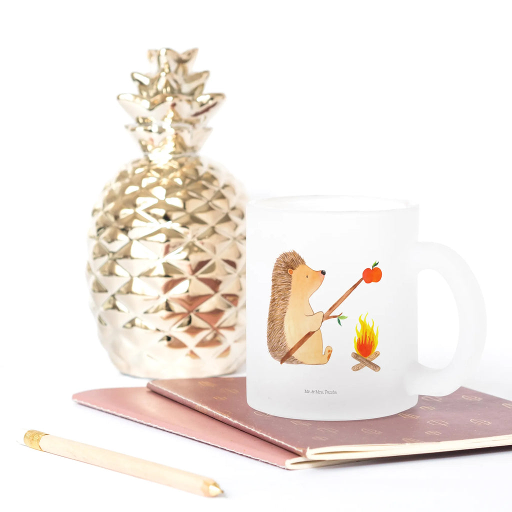 Teetasse Igel grillt Teetasse, Teeglas, Teebecher, Tasse mit Henkel, Tasse, Glas Teetasse, Teetasse aus Glas, Tiermotive, Gute Laune, lustige Sprüche, Tiere, Igel, Grillen, Ziele, Motivation, arbeitslos, Sinn des Lebens, Spruch