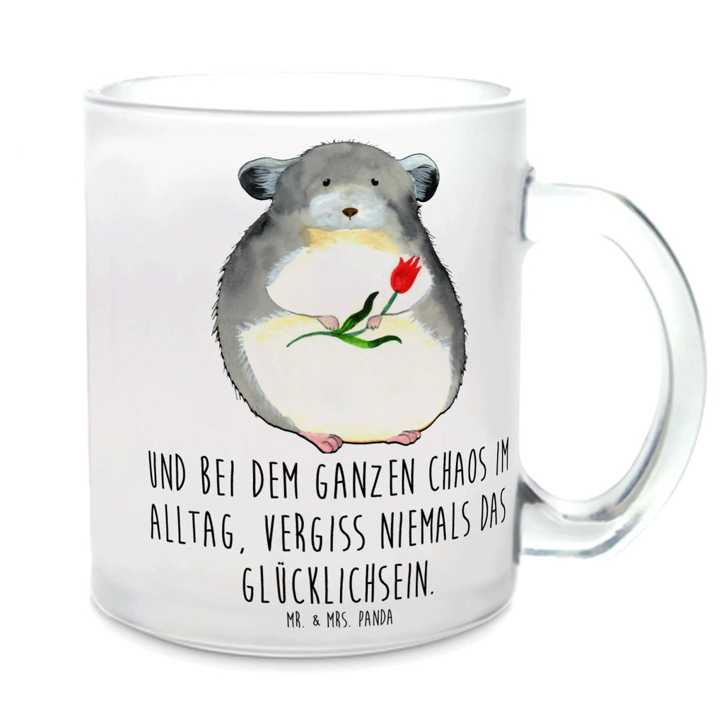 Teetasse Chinchilla mit Blume Teetasse, Teeglas, Teebecher, Tasse mit Henkel, Tasse, Glas Teetasse, Teetasse aus Glas, Tiermotive, Gute Laune, lustige Sprüche, Tiere, Chinchilla, Chinchillas, Liebeskummer, Kummer, Depressionen, traurig sein, Chaos, Glücklichsein, Büro, Büroalltag