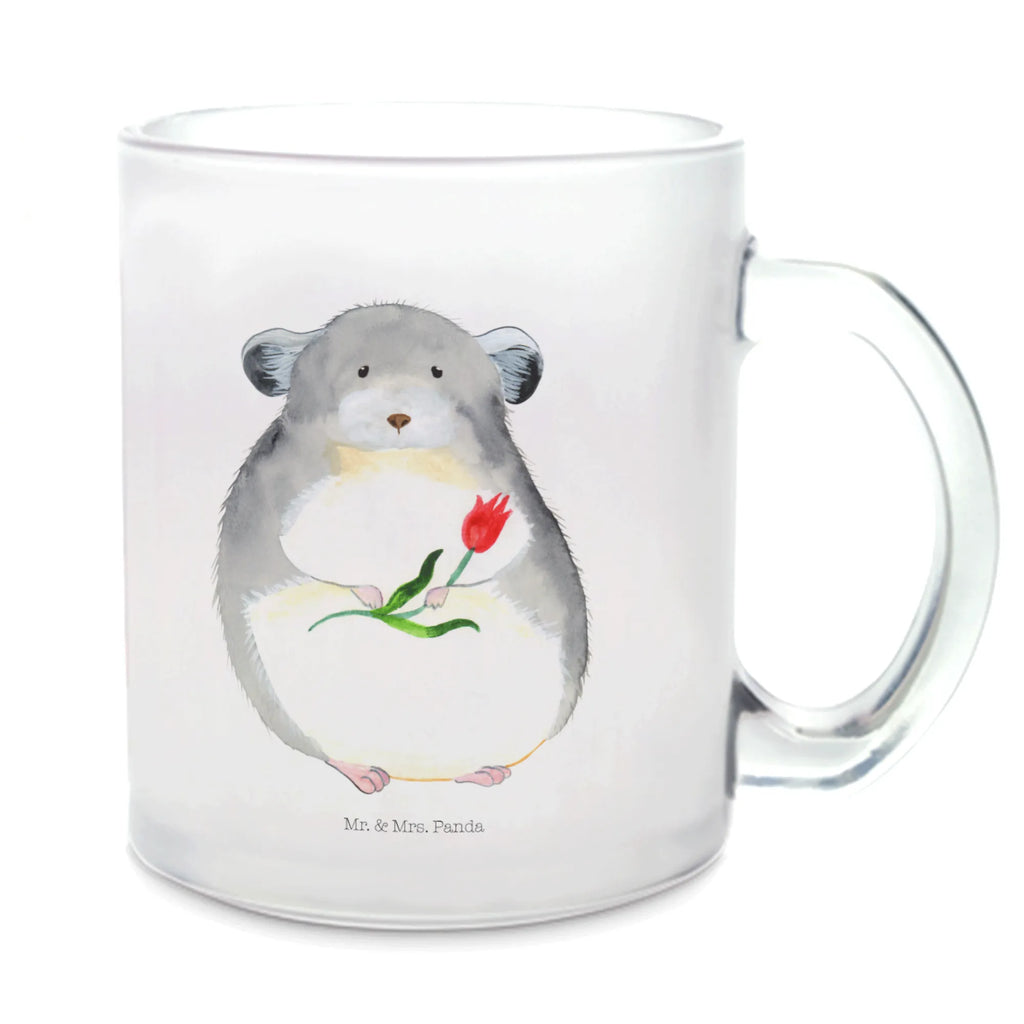 Teetasse Chinchilla mit Blume Teetasse, Teeglas, Teebecher, Tasse mit Henkel, Tasse, Glas Teetasse, Teetasse aus Glas, Tiermotive, Gute Laune, lustige Sprüche, Tiere, Chinchilla, Chinchillas, Liebeskummer, Kummer, Depressionen, traurig sein, Chaos, Glücklichsein, Büro, Büroalltag