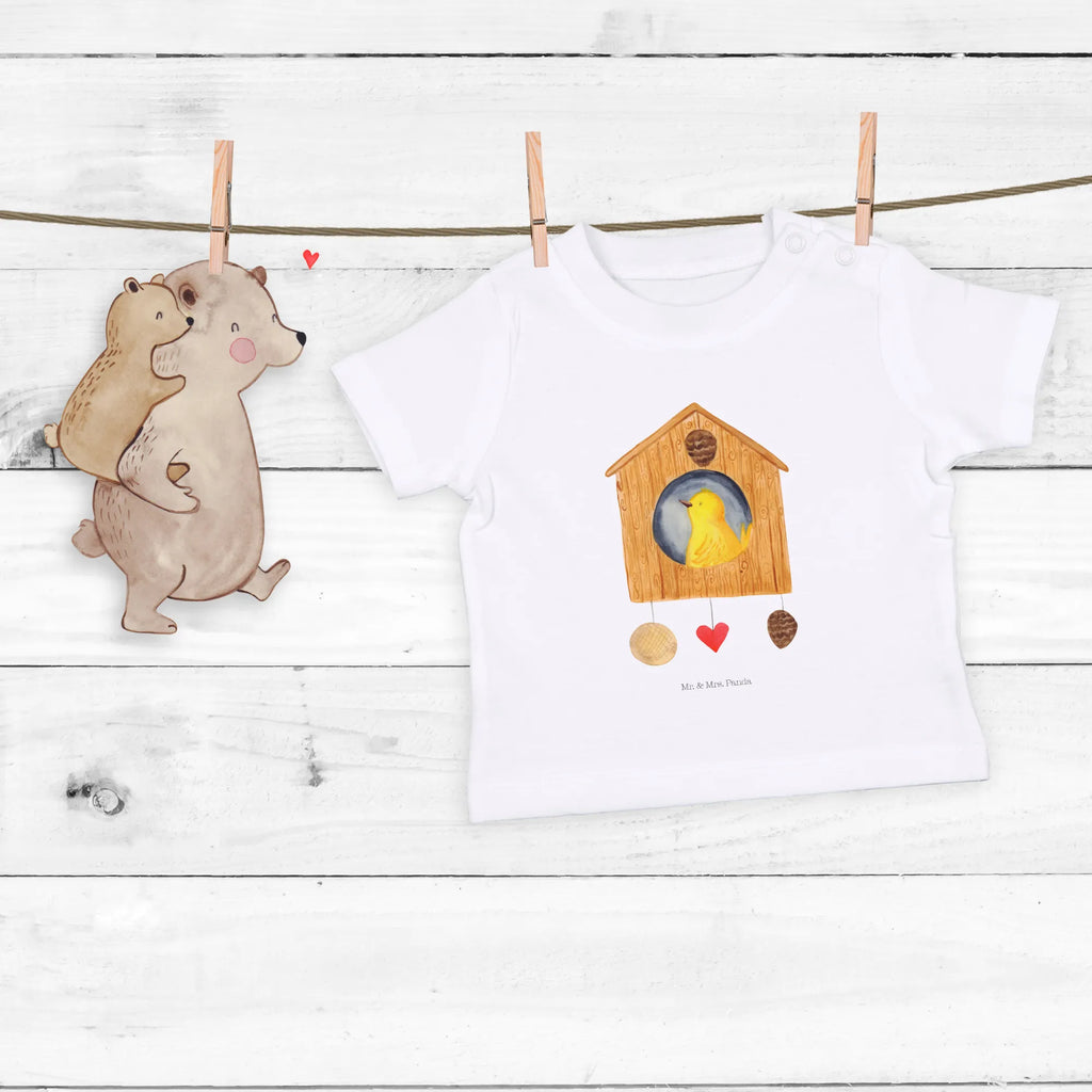 Organic Baby Shirt Vogelhaus Home Baby T-Shirt, Jungen Baby T-Shirt, Mädchen Baby T-Shirt, Shirt, Tiermotive, Gute Laune, lustige Sprüche, Tiere, Vogelhaus, Vogel, Home sweet Home, Einzug, Umzug, Geschenk, Einzugsgeschenk, Hausbau, Haus