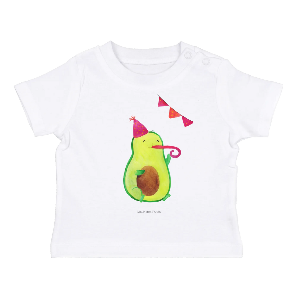 Organic Baby Shirt Avocado Feier Baby T-Shirt, Jungen Baby T-Shirt, Mädchen Baby T-Shirt, Shirt, Avocado, Veggie, Vegan, Gesund, Party, Feierlichkeit, Feier, Fete, Geburtstag, Gute Laune, Tröte