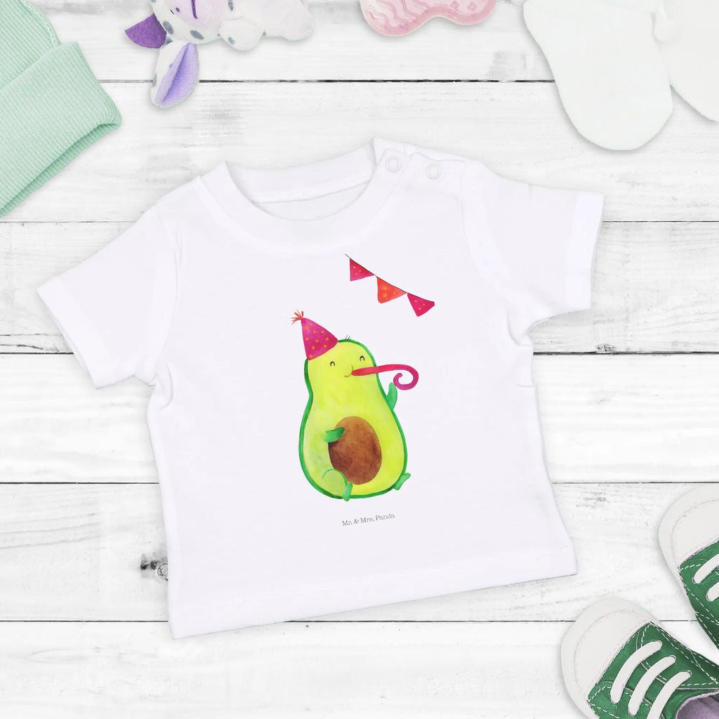 Organic Baby Shirt Avocado Feier Baby T-Shirt, Jungen Baby T-Shirt, Mädchen Baby T-Shirt, Shirt, Avocado, Veggie, Vegan, Gesund, Party, Feierlichkeit, Feier, Fete, Geburtstag, Gute Laune, Tröte