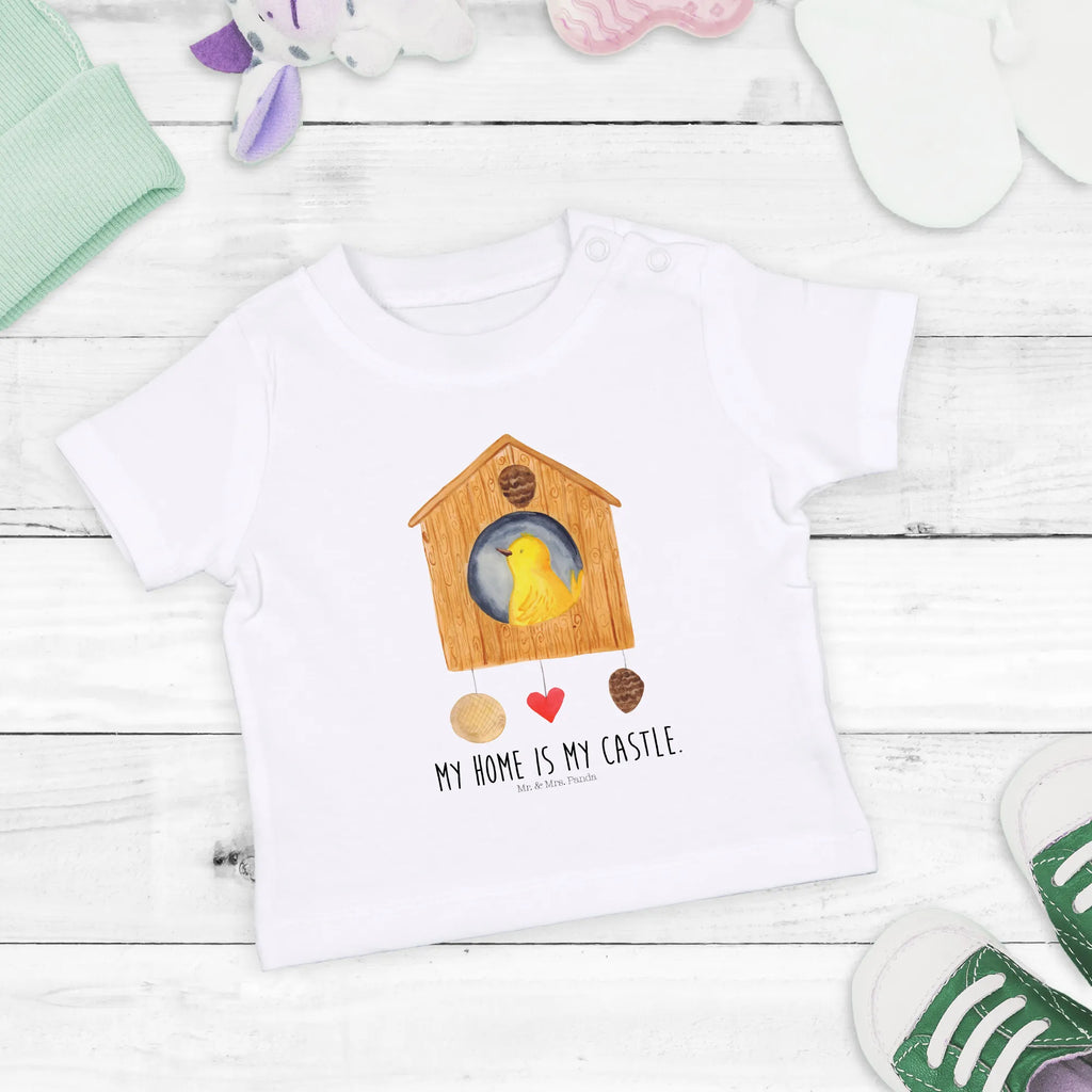 Organic Baby Shirt Vogel Haus Baby T-Shirt, Jungen Baby T-Shirt, Mädchen Baby T-Shirt, Shirt, Tiermotive, Gute Laune, lustige Sprüche, Tiere, Vogel, Vögel, Vogelhaus, Vogelhäuschen, Home sweet home, Zuhause, Nest, Eigenheim, Familie, Wohnung, Haus, unser Haus, Lieblingsort, Castle