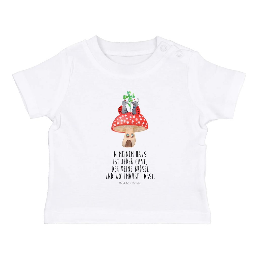 Organic Baby Shirt Marienkäfer Fliegenpilz Baby T-Shirt, Jungen Baby T-Shirt, Mädchen Baby T-Shirt, Shirt, Tiermotive, Gute Laune, lustige Sprüche, Tiere, Haus, Wohnung, zuhause, Fliegenpilz, Marienkäfer, Fleigenpilzhaus