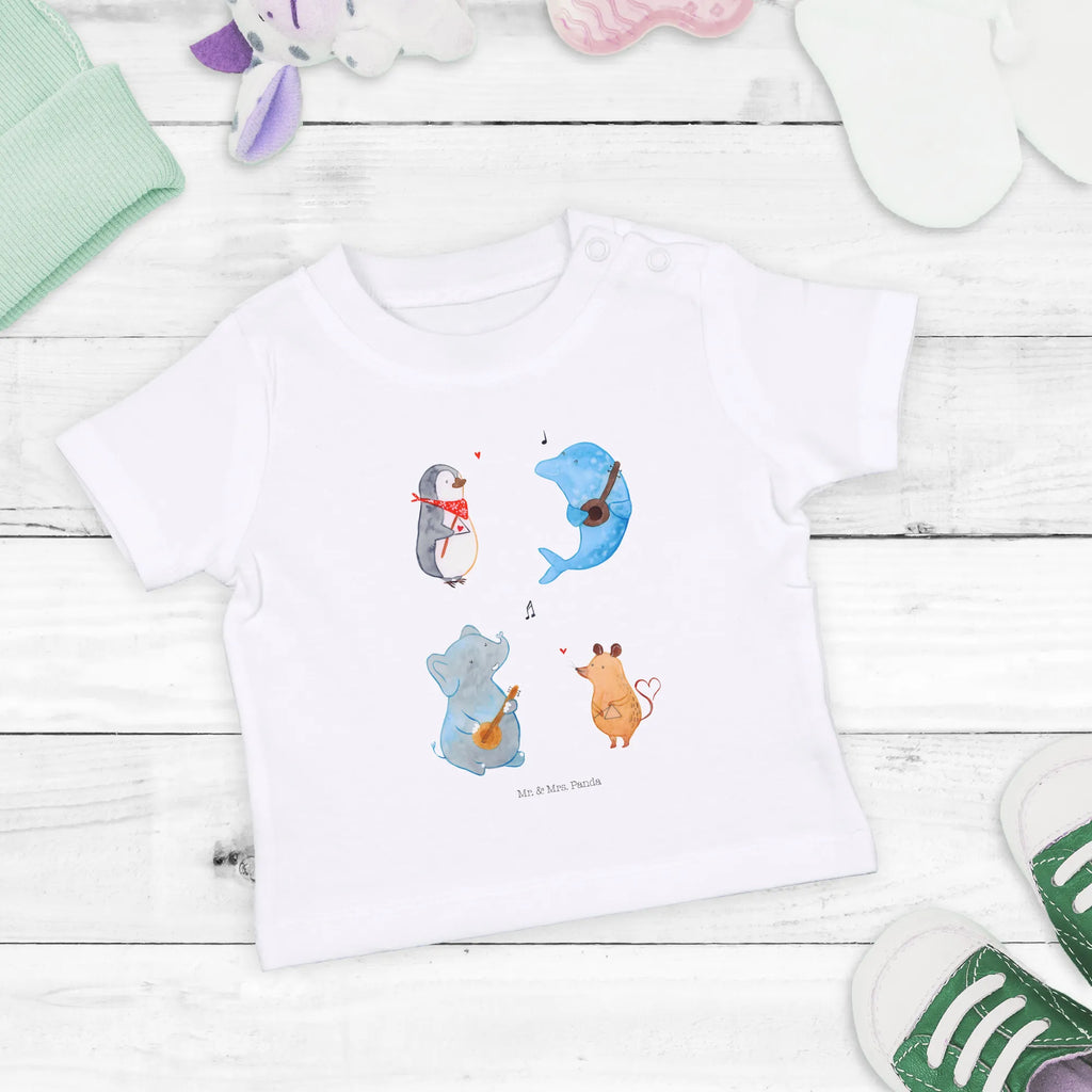 Organic Baby Shirt Big Band Baby T-Shirt, Jungen Baby T-Shirt, Mädchen Baby T-Shirt, Shirt, Tiermotive, Gute Laune, lustige Sprüche, Tiere, Hund, Pinguin, Maus, Elefant, Delfin, Gitarre, Band, Triangel, Musikanten, Musik