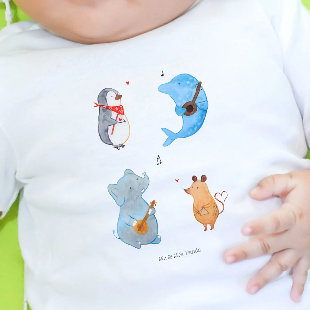 Organic Baby Shirt Big Band Baby T-Shirt, Jungen Baby T-Shirt, Mädchen Baby T-Shirt, Shirt, Tiermotive, Gute Laune, lustige Sprüche, Tiere, Hund, Pinguin, Maus, Elefant, Delfin, Gitarre, Band, Triangel, Musikanten, Musik