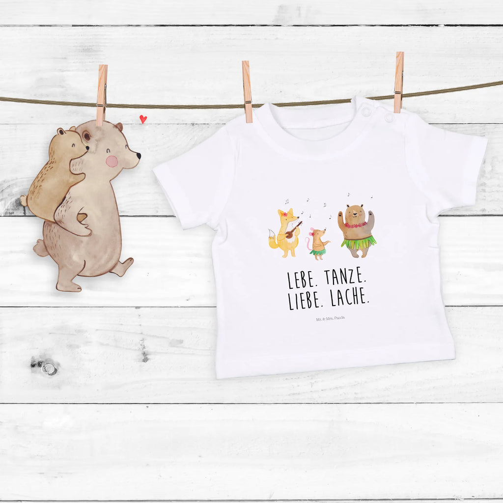 Organic Baby Shirt Waldtiere Aloha Baby T-Shirt, Jungen Baby T-Shirt, Mädchen Baby T-Shirt, Shirt, Tiermotive, Gute Laune, lustige Sprüche, Tiere, Wald, Waldtiere, Musik, Aloha, Bär, Hase, Igel, Tanzen, Leben, Lachen