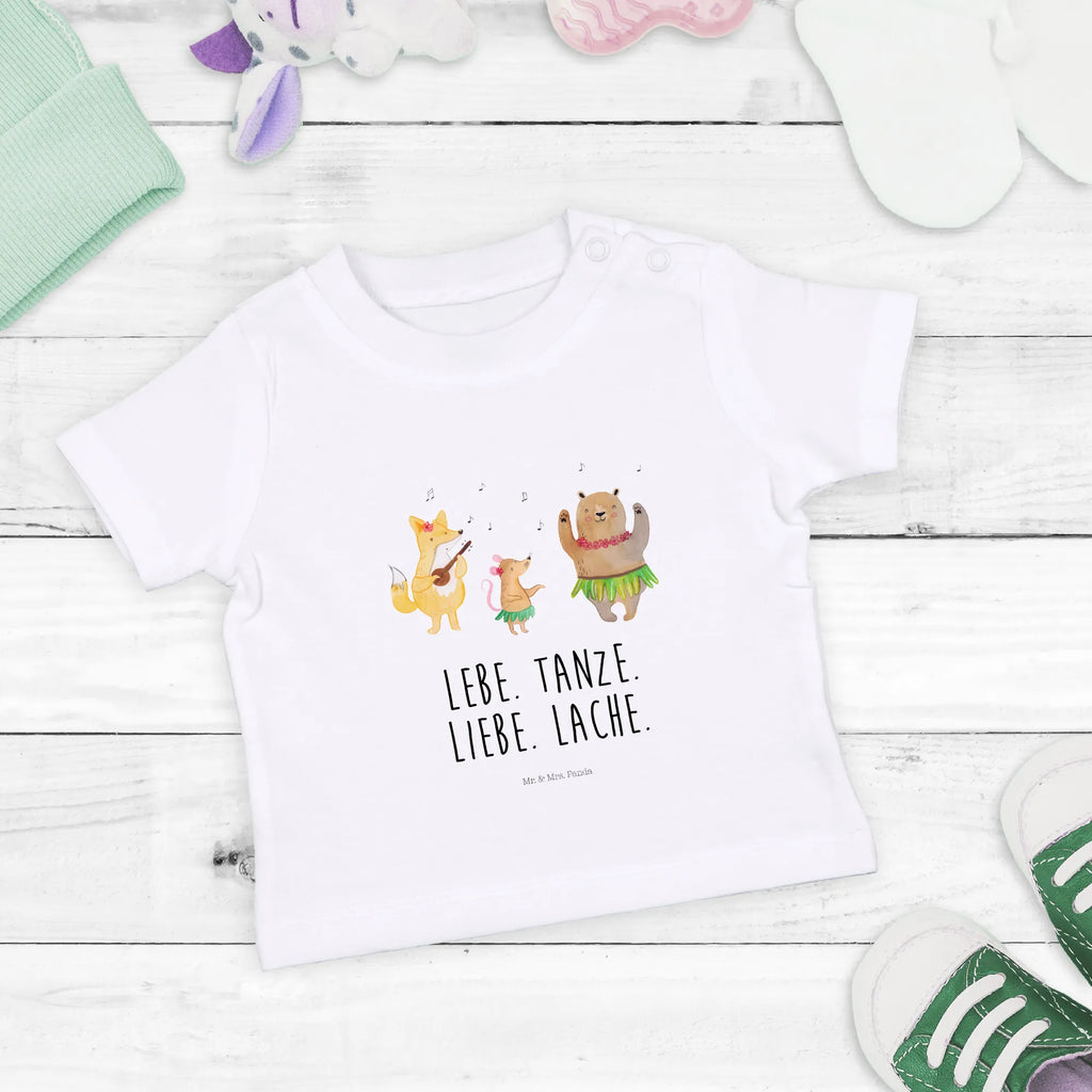 Organic Baby Shirt Waldtiere Aloha Baby T-Shirt, Jungen Baby T-Shirt, Mädchen Baby T-Shirt, Shirt, Tiermotive, Gute Laune, lustige Sprüche, Tiere, Wald, Waldtiere, Musik, Aloha, Bär, Hase, Igel, Tanzen, Leben, Lachen