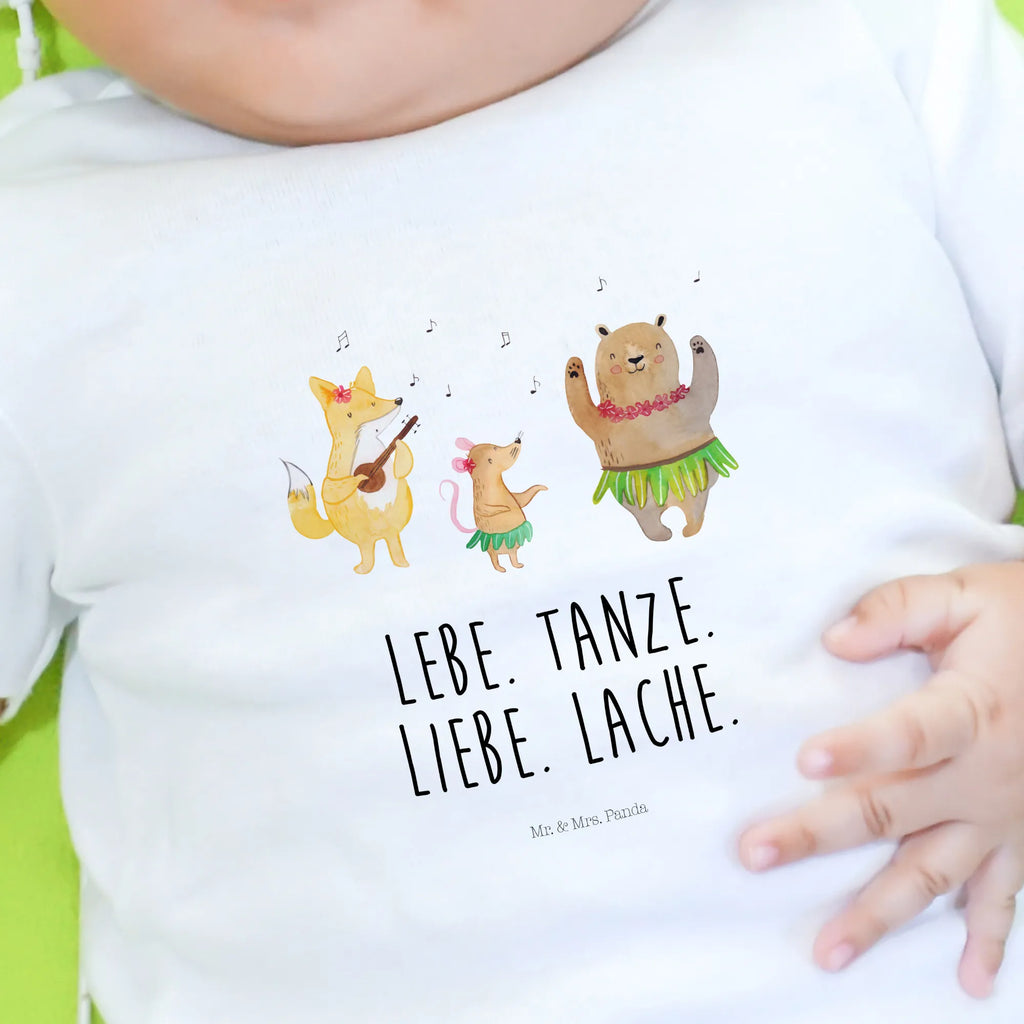 Organic Baby Shirt Waldtiere Aloha Baby T-Shirt, Jungen Baby T-Shirt, Mädchen Baby T-Shirt, Shirt, Tiermotive, Gute Laune, lustige Sprüche, Tiere, Wald, Waldtiere, Musik, Aloha, Bär, Hase, Igel, Tanzen, Leben, Lachen