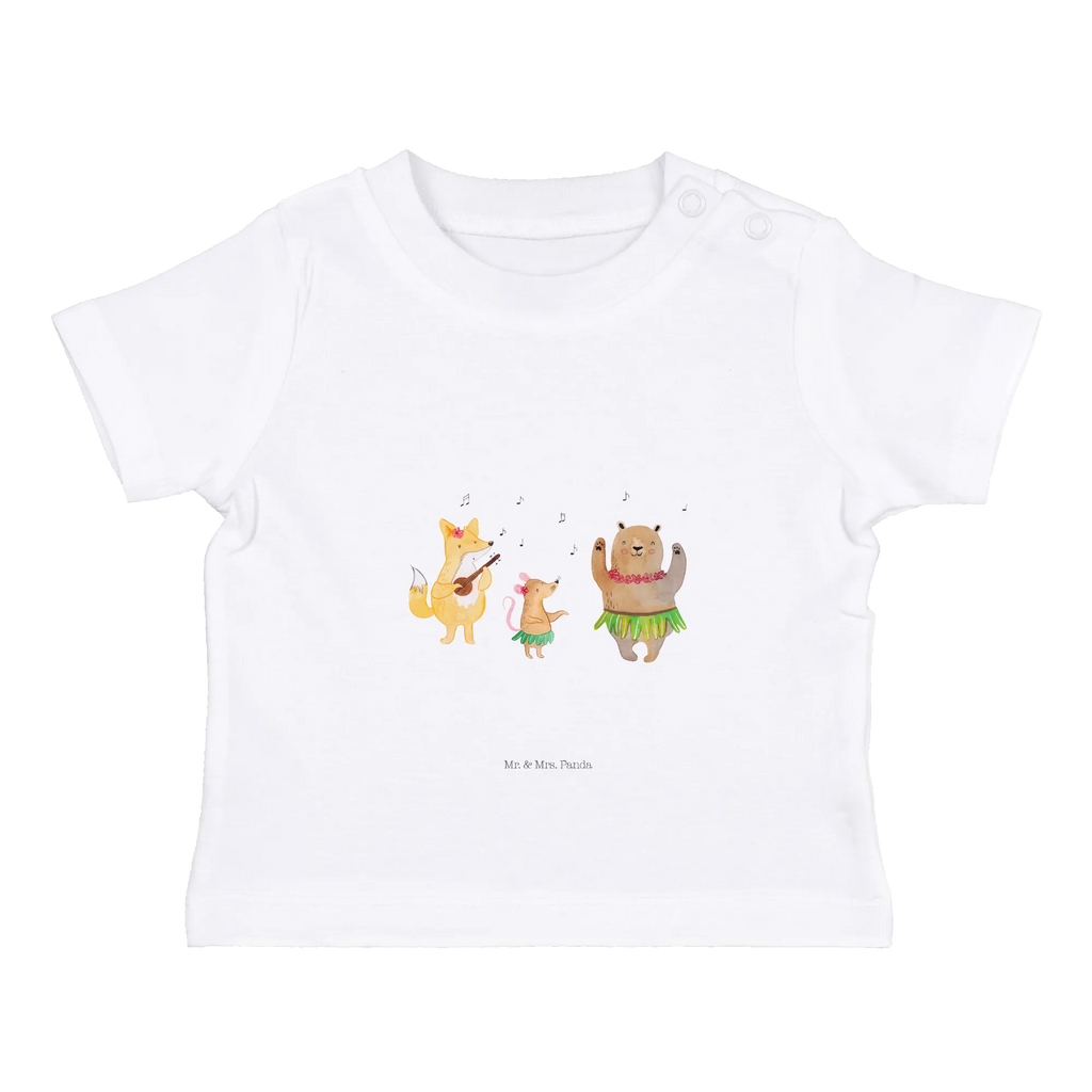 Organic Baby Shirt Waldtiere Aloha Baby T-Shirt, Jungen Baby T-Shirt, Mädchen Baby T-Shirt, Shirt, Tiermotive, Gute Laune, lustige Sprüche, Tiere, Wald, Waldtiere, Musik, Aloha, Bär, Hase, Igel, Tanzen, Leben, Lachen