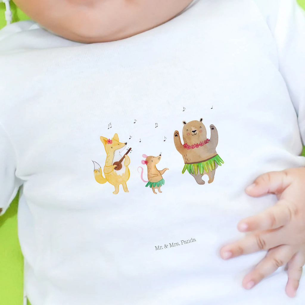 Organic Baby Shirt Waldtiere Aloha Baby T-Shirt, Jungen Baby T-Shirt, Mädchen Baby T-Shirt, Shirt, Tiermotive, Gute Laune, lustige Sprüche, Tiere, Wald, Waldtiere, Musik, Aloha, Bär, Hase, Igel, Tanzen, Leben, Lachen