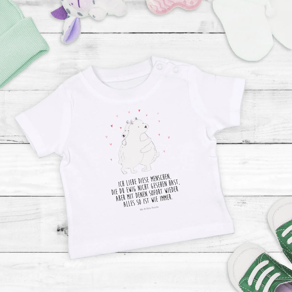 Organic Baby Shirt Eisbär Umarmen Baby T-Shirt, Jungen Baby T-Shirt, Mädchen Baby T-Shirt, Shirt, Tiermotive, Gute Laune, lustige Sprüche, Tiere