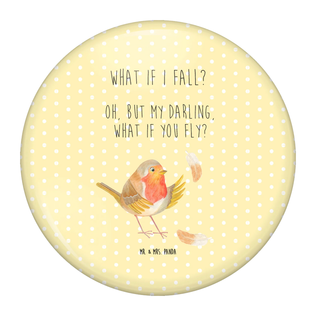 Button Rotkehlchen mit Federn 50mm Button, Button, Pin, Anstecknadel, Tiermotive, Gute Laune, lustige Sprüche, Tiere, What if i fall, Rotkehlchen, Spruch Motivation, Spruch Mut, Vogel, Motivation Sprüche, Motivationsbilder, fliegen