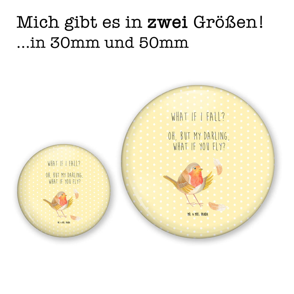 Button Rotkehlchen mit Federn 50mm Button, Button, Pin, Anstecknadel, Tiermotive, Gute Laune, lustige Sprüche, Tiere, What if i fall, Rotkehlchen, Spruch Motivation, Spruch Mut, Vogel, Motivation Sprüche, Motivationsbilder, fliegen