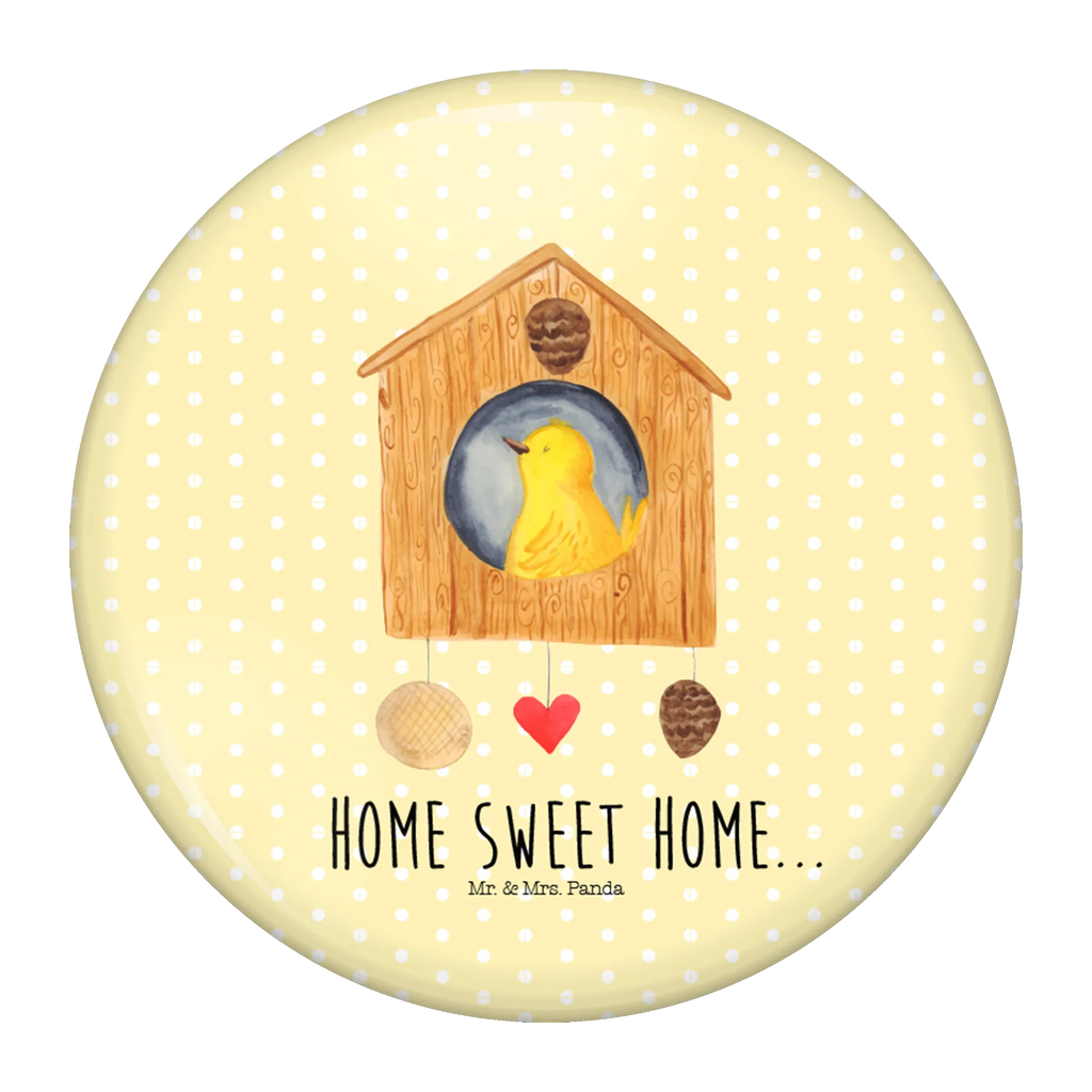 Button Vogelhaus sweet Home 50mm Button, Button, Pin, Anstecknadel, Tiermotive, Gute Laune, lustige Sprüche, Tiere, Vogelhaus, Vogel, Home sweet Home, Einzug, Umzug, Geschenk, Einzugsgeschenk, Hausbau, Haus