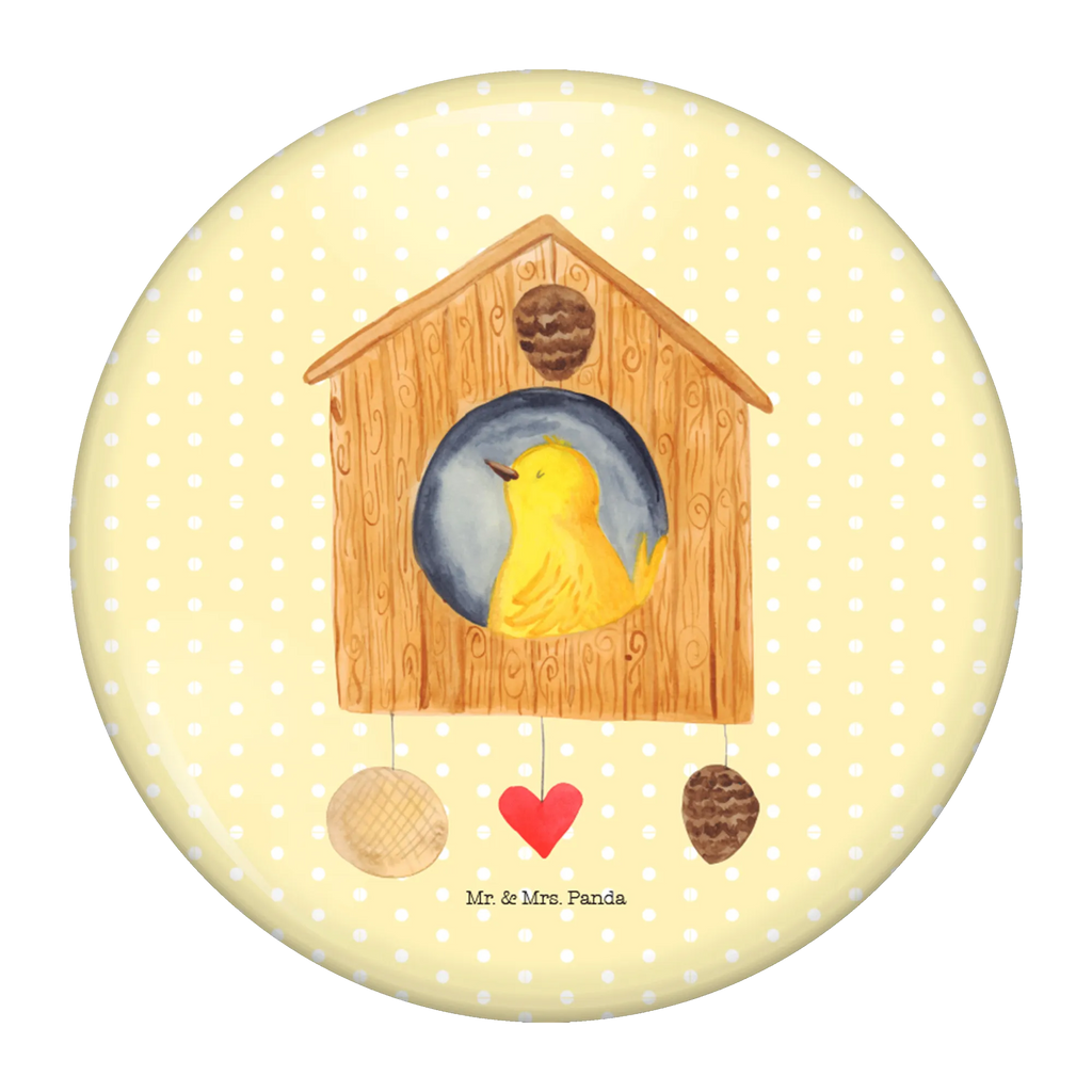 Button Vogelhaus sweet Home 50mm Button, Button, Pin, Anstecknadel, Tiermotive, Gute Laune, lustige Sprüche, Tiere, Vogelhaus, Vogel, Home sweet Home, Einzug, Umzug, Geschenk, Einzugsgeschenk, Hausbau, Haus