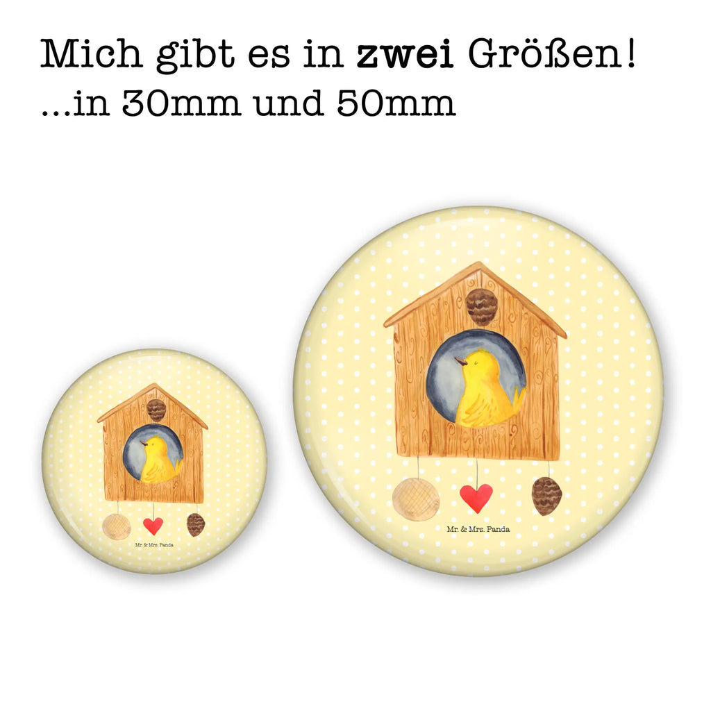 Button Vogelhaus sweet Home 50mm Button, Button, Pin, Anstecknadel, Tiermotive, Gute Laune, lustige Sprüche, Tiere, Vogelhaus, Vogel, Home sweet Home, Einzug, Umzug, Geschenk, Einzugsgeschenk, Hausbau, Haus