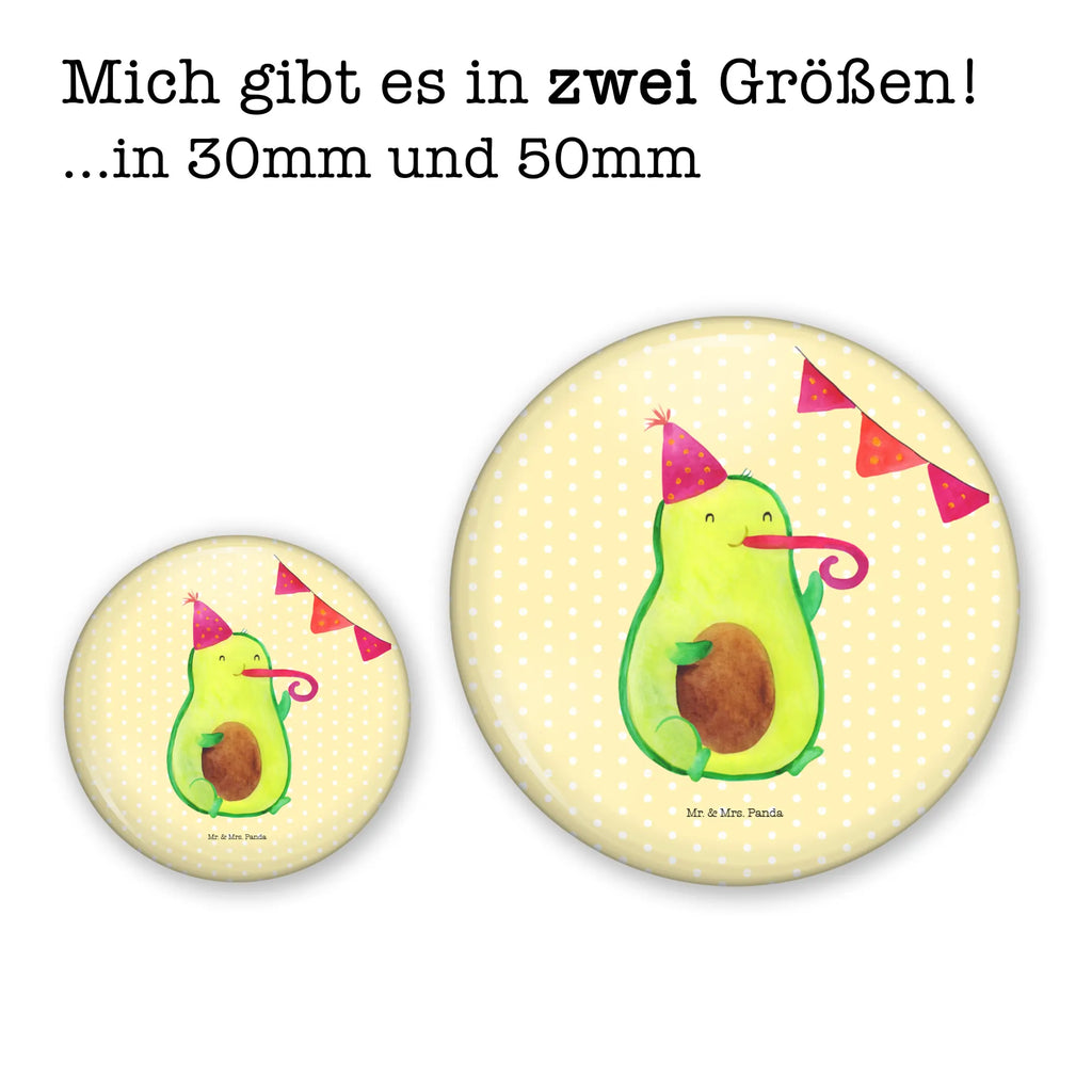 Button Avocado Party Time 50mm Button, Button, Pin, Anstecknadel, Avocado, Veggie, Vegan, Gesund