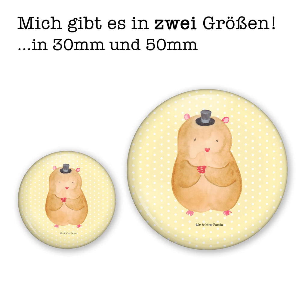 Button Hamster mit Hut 50mm Button, Button, Pin, Anstecknadel, Tiermotive, Gute Laune, lustige Sprüche, Tiere, Hamster, Hut, Magier, Zylinder, Zwerghamster, Zauberer