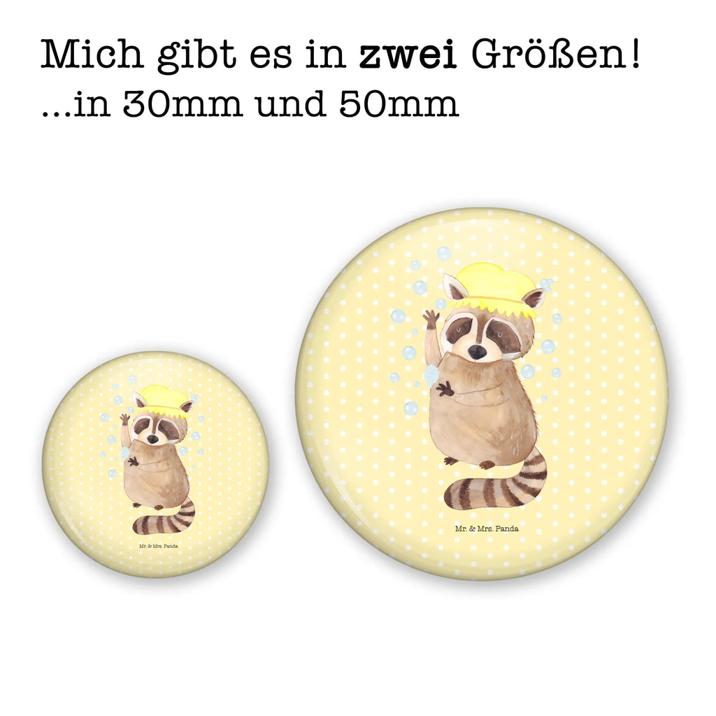 Button Waschbär 50mm Button, Button, Pin, Anstecknadel, Tiermotive, Gute Laune, lustige Sprüche, Tiere, Waschbär, Tagträumen, Plan, Fröhlich, waschen, Seifenblasen