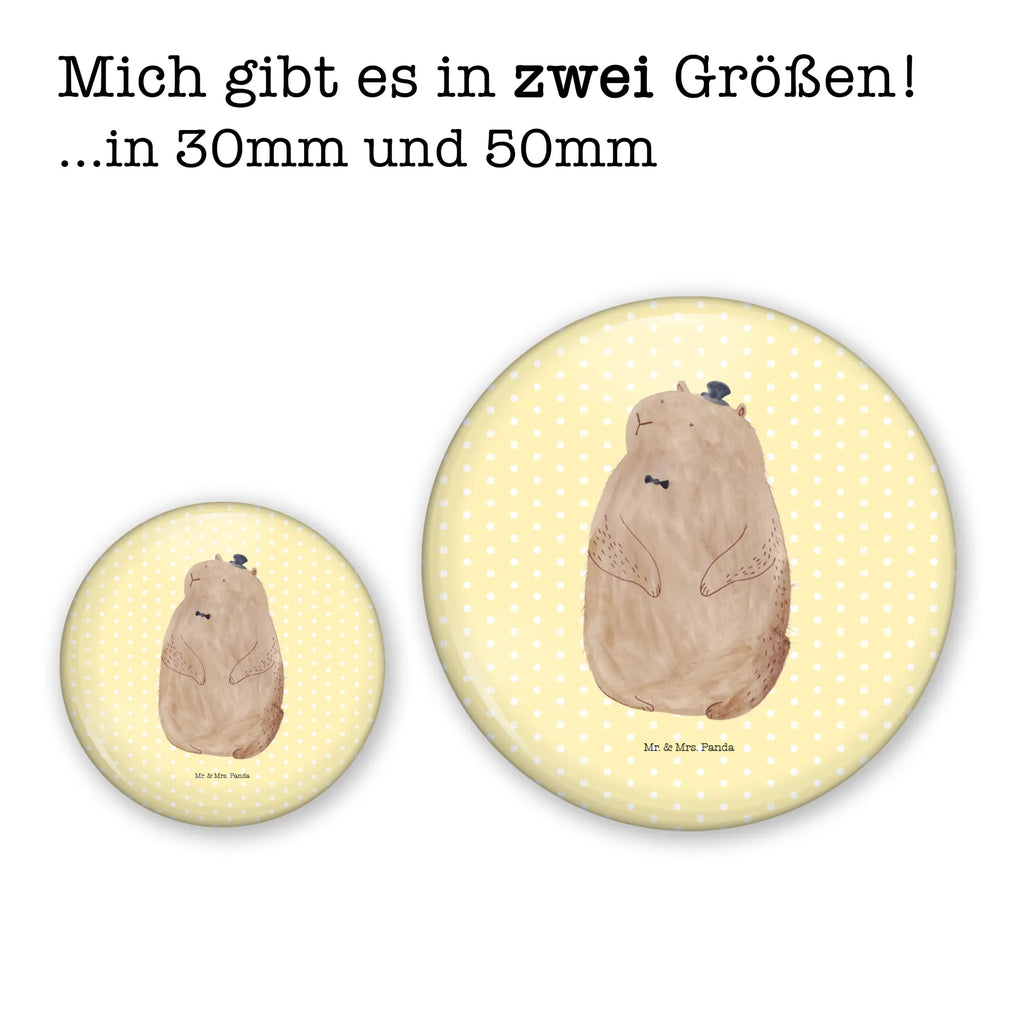 Button Murmeltier 50mm Button, Button, Pin, Anstecknadel, Tiermotive, Gute Laune, lustige Sprüche, Tiere, Murmeltier, Knigge, Fröhlichkeit, Freundlichkeit, Respekt, Anstand