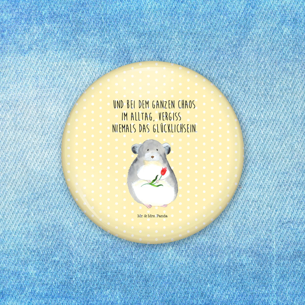 Button Chinchilla mit Blume 50mm Button, Button, Pin, Anstecknadel, Tiermotive, Gute Laune, lustige Sprüche, Tiere, Chinchilla, Chinchillas, Liebeskummer, Kummer, Depressionen, traurig sein, Chaos, Glücklichsein, Büro, Büroalltag