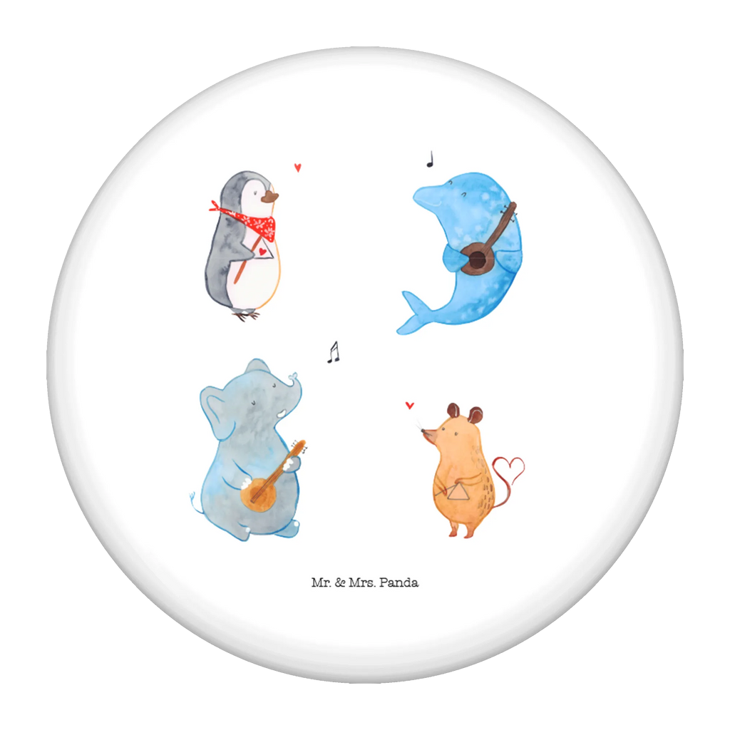 Button Big Band 50mm Button, Button, Pin, Anstecknadel, Tiermotive, Gute Laune, lustige Sprüche, Tiere, Hund, Pinguin, Maus, Elefant, Delfin, Gitarre, Band, Triangel, Musikanten, Musik