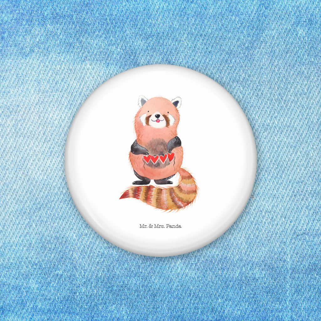 Button Roter Panda 50mm Button, Button, Pin, Anstecknadel, Tiermotive, Gute Laune, lustige Sprüche, Tiere, Panda, Liebe, Rot, Herz, Liebling, Lieblingsmensch