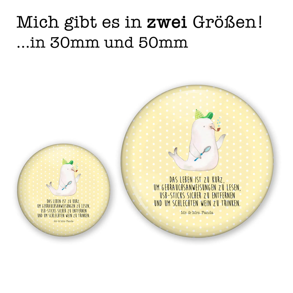 Button Robbe Sherlock 50mm Button, Button, Pin, Anstecknadel, Tiermotive, Gute Laune, lustige Sprüche, Tiere