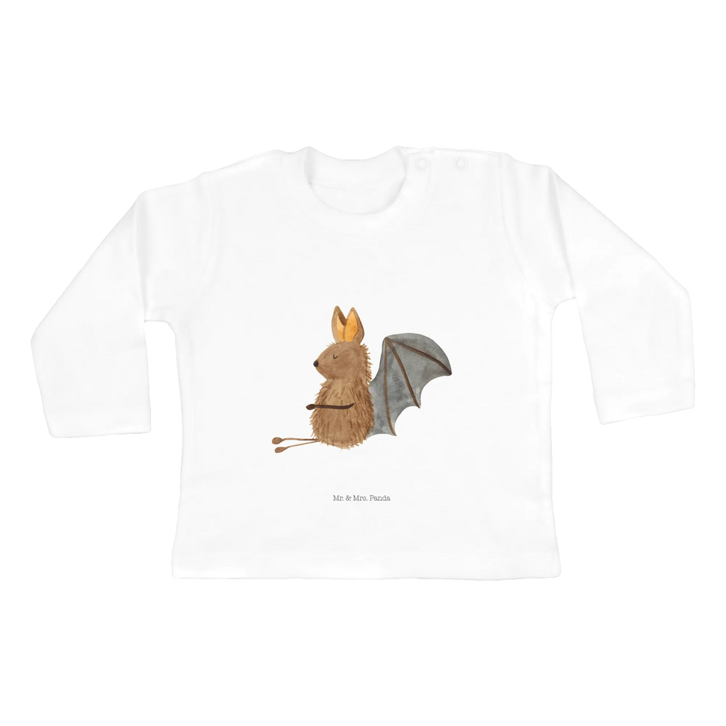 Baby Longsleeve Fledermaus sitzend Mädchen, Jungen, Baby, Langarm, Bio, Kleidung, Tiermotive, Gute Laune, lustige Sprüche, Tiere, Fledermaus, Fledermäuse, Motivation, entspannen