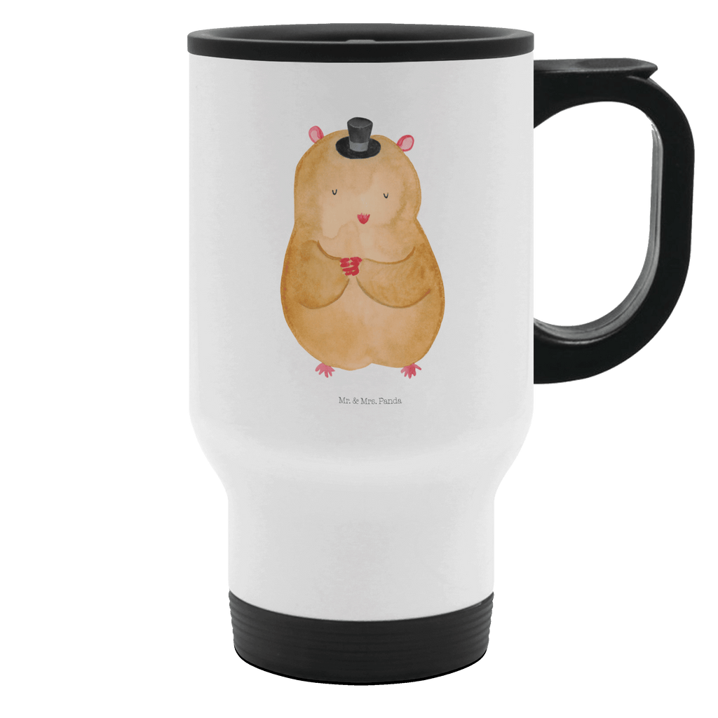 Thermobecher Hamster mit Hut Thermobecher, To Go Becher, Thermotasse, Kaffeebecher, Isolierbecher, Thermobecher To Go, Warmhaltetasse, Edelstahlbecher, Reisebecher, Tasse mit Deckel, Thermobecher für 400 ml, Kaffeetasse zum Mitnehmen, Tasse zum Mitnehmen, Spülmaschinenfest, Tiermotive, Gute Laune, lustige Sprüche, Tiere, Hamster, Hut, Magier, Zylinder, Zwerghamster, Zauberer