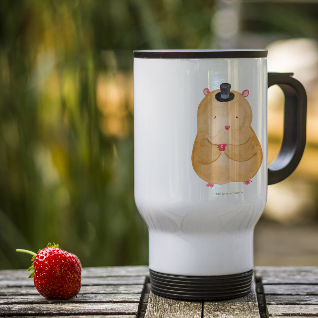 Thermobecher Hamster mit Hut Thermobecher, To Go Becher, Thermotasse, Kaffeebecher, Isolierbecher, Thermobecher To Go, Warmhaltetasse, Edelstahlbecher, Reisebecher, Tasse mit Deckel, Thermobecher für 400 ml, Kaffeetasse zum Mitnehmen, Tasse zum Mitnehmen, Spülmaschinenfest, Tiermotive, Gute Laune, lustige Sprüche, Tiere, Hamster, Hut, Magier, Zylinder, Zwerghamster, Zauberer