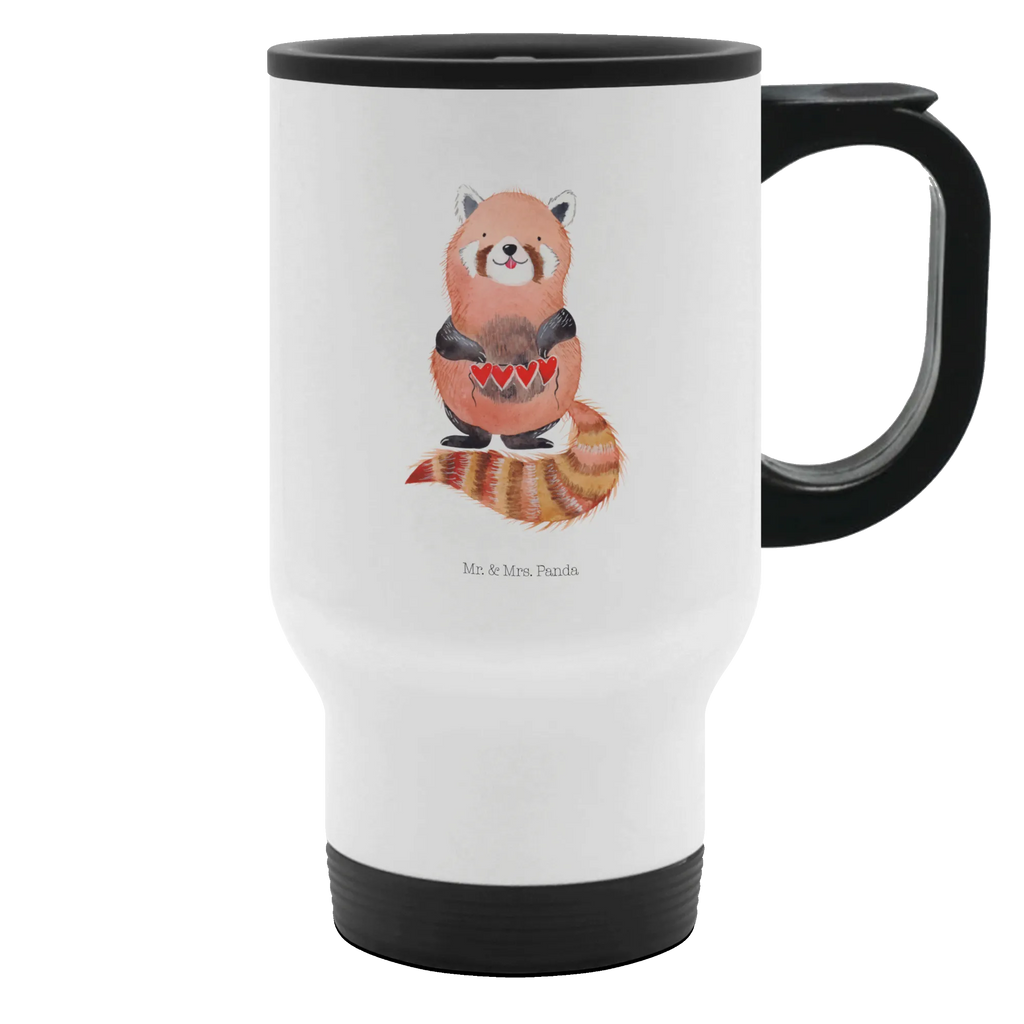 Thermobecher Roter Panda Thermobecher, To Go Becher, Thermotasse, Kaffeebecher, Isolierbecher, Thermobecher To Go, Warmhaltetasse, Edelstahlbecher, Reisebecher, Tasse mit Deckel, Thermobecher für 400 ml, Kaffeetasse zum Mitnehmen, Tasse zum Mitnehmen, Spülmaschinenfest, Tiermotive, Gute Laune, lustige Sprüche, Tiere, Panda, Liebe, Rot, Herz, Liebling, Lieblingsmensch