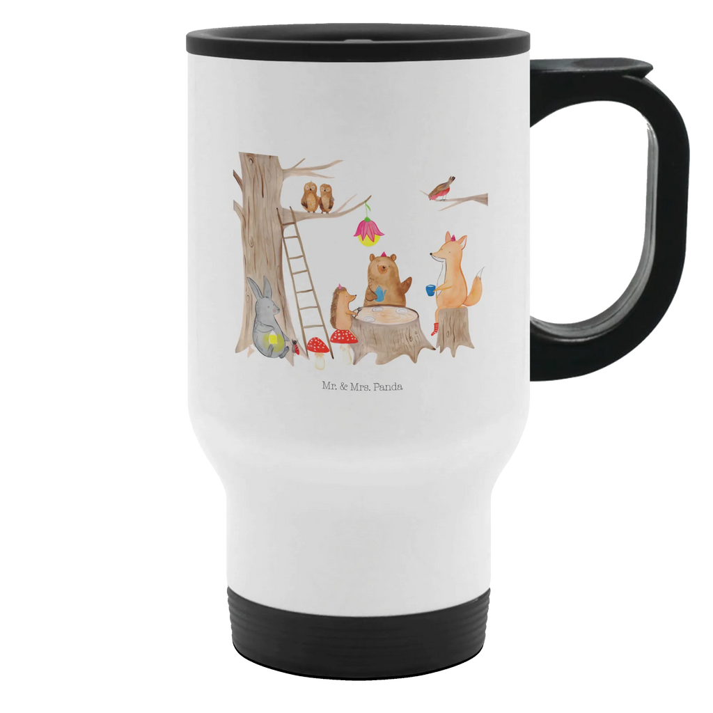 Thermobecher Waldtiere Picknick Thermobecher, To Go Becher, Thermotasse, Kaffeebecher, Isolierbecher, Thermobecher To Go, Warmhaltetasse, Edelstahlbecher, Reisebecher, Tasse mit Deckel, Thermobecher für 400 ml, Kaffeetasse zum Mitnehmen, Tasse zum Mitnehmen, Spülmaschinenfest, Tiermotive, Gute Laune, lustige Sprüche, Tiere, Waldtiere, Picknick, Wald, Fuchs, Hase, Igel, Maus, Eichhörnchen