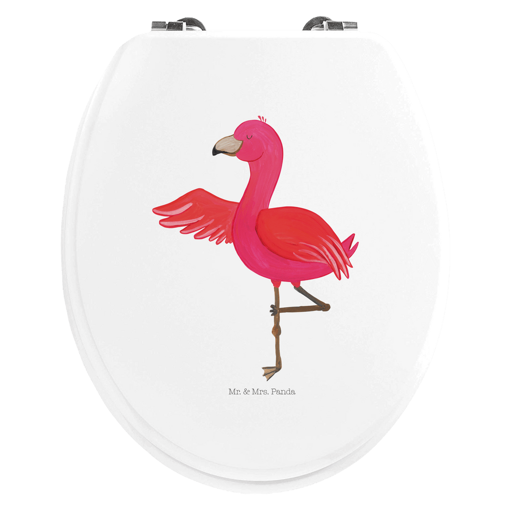 Motiv WC Sitz Flamingo Yoga Klobrille, Klodeckel, Toilettendeckel, WC-Sitz, Toilette, Flamingo, Vogel, Yoga, Namaste, Achtsamkeit, Yoga-Übung, Entspannung, Ärger, Aufregen, Tiefenentspannung