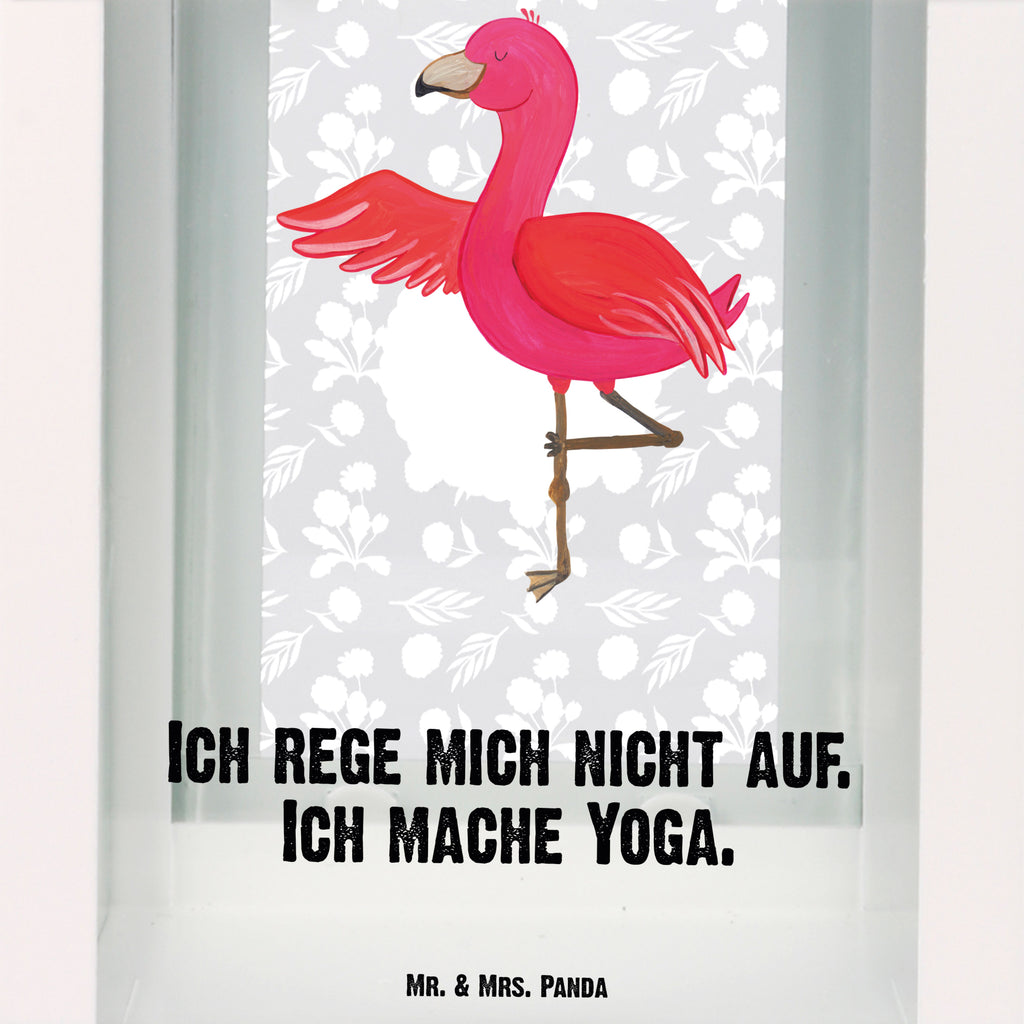 Deko Laterne Flamingo Yoga Gartenlampe, Gartenleuchte, Gartendekoration, Gartenlicht, Laterne kleine Laternen, XXL Laternen, Laterne groß, Flamingo, Vogel, Yoga, Namaste, Achtsamkeit, Yoga-Übung, Entspannung, Ärger, Aufregen, Tiefenentspannung